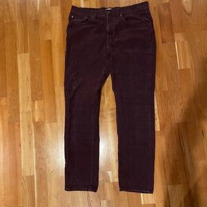 Men's Maroon Corduroy Pants -36x32-